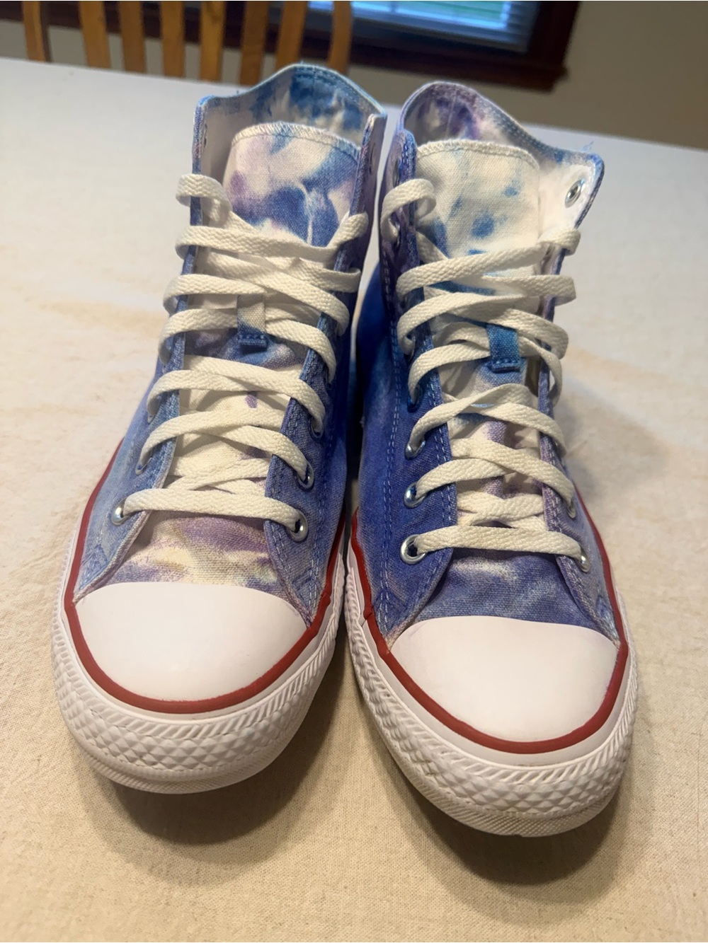 CUSTOM Converse High Top Sneakers - Purple and Blue Tie-Dye - READ MY STORY! - Picture 3 of 10